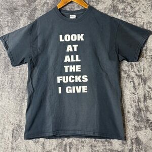 Look at all the Fs I Give Tee Black Funny Quote Words Large Y2K Vintage Style